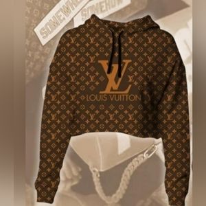 COPY - designer like sports  crop   waist hoodie, LV